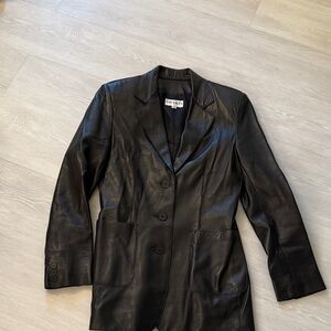 Black Leather blazer so soft and in good condition🖤